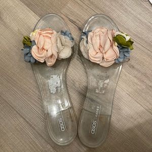 Floral jelly sandals